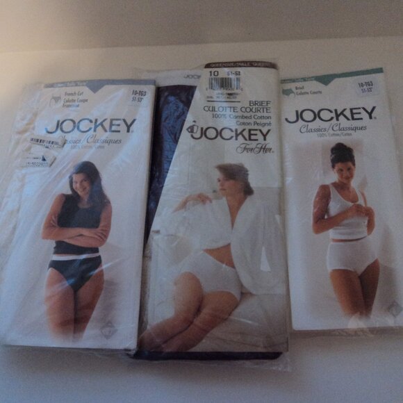 New 3 pks Jockey Women's Size 10 Underwear Panties Brief French Cut Cotton - Picture 1 of 4